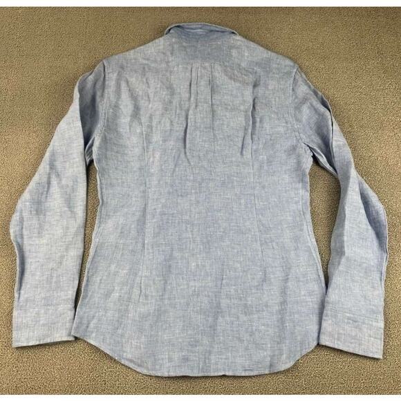 J Crew Baird McNutt Irish Linen Shirt Men (S) Blue Slim Button Down Long Sleeve - Picture 2 of 9